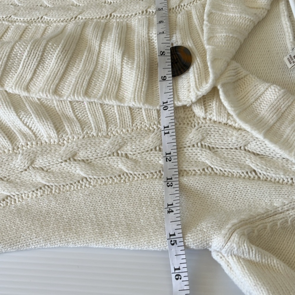 PINK  ROSE Ruffle Sweater Cardigan COLOR IVORY SIZE‎ Small - Picture 10 of 12